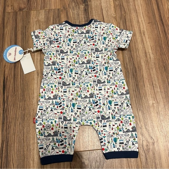 NWT Magnetic Me Organic Cotton Fun Fair Romper Shortall - Picture 3 of 5